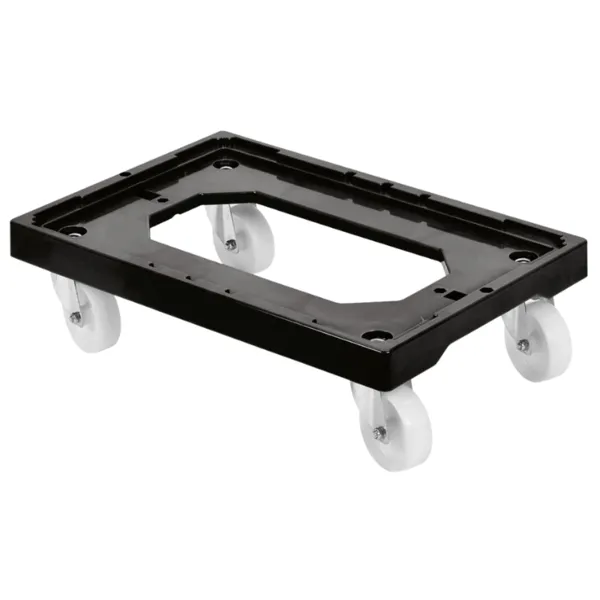 Rollsockel 4 drehbare Räder - Stahlrahmen - Schwarz