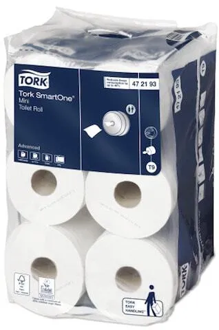 Toilettenpapierrolle Advanced Weiß für Mini-Spender - Tork SmartOne - Packung mit 12