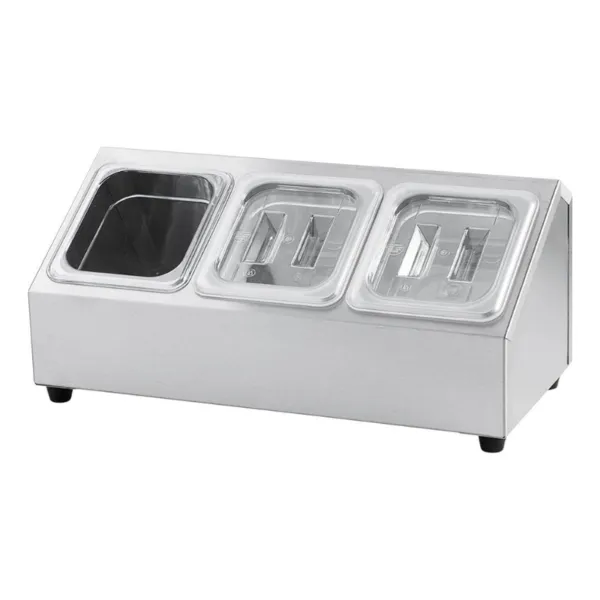 Präsentationsständer für 3 GN-Behälter 1/6 - T 150 mm