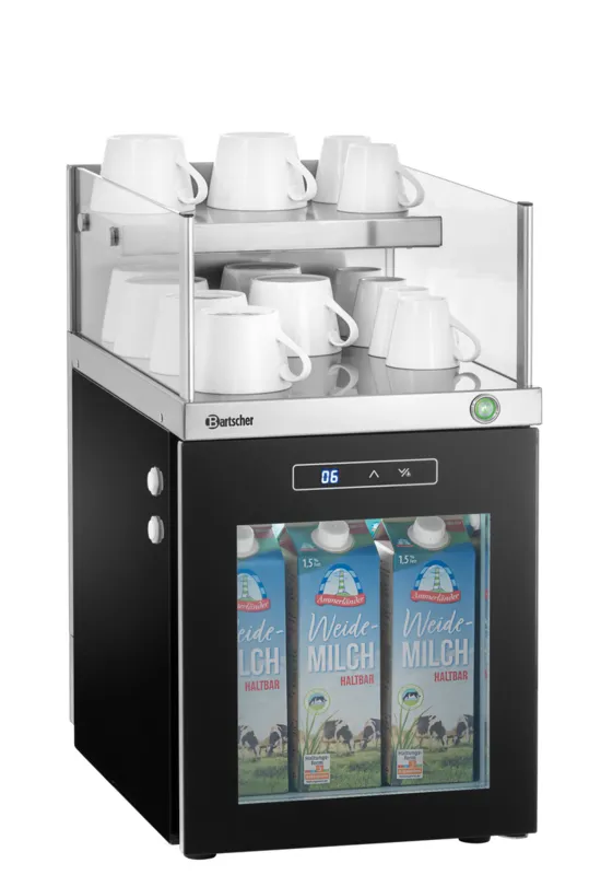 Kombinierter Milch-Kühlschrank und Tassenwärmer