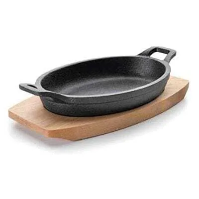 Ovale Bräter mit Holzboden - 700 ml