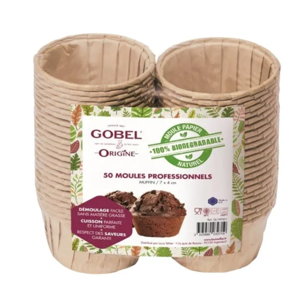 Wegwerf-Muffinförmchen aus Papier - 7,2 x 4 cm - Packung mit 50