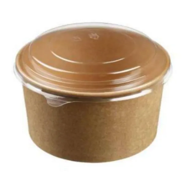 Schüssel aus Kraftpapier mit Deckel - 1000 ml - ø 149 mm - Packung mit 25