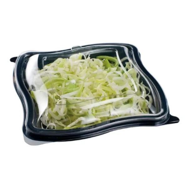 Deckel für schwarze Salatschachtel aus PET - Packung mit 400