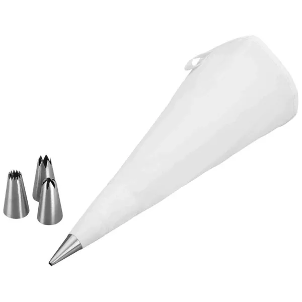 Spritzbeutel aus Silikon + 4 Edelstahltüllen - 30 cm